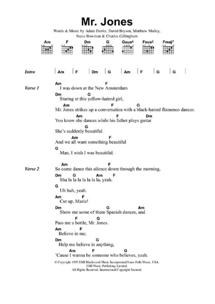 Mr. jones lyrics